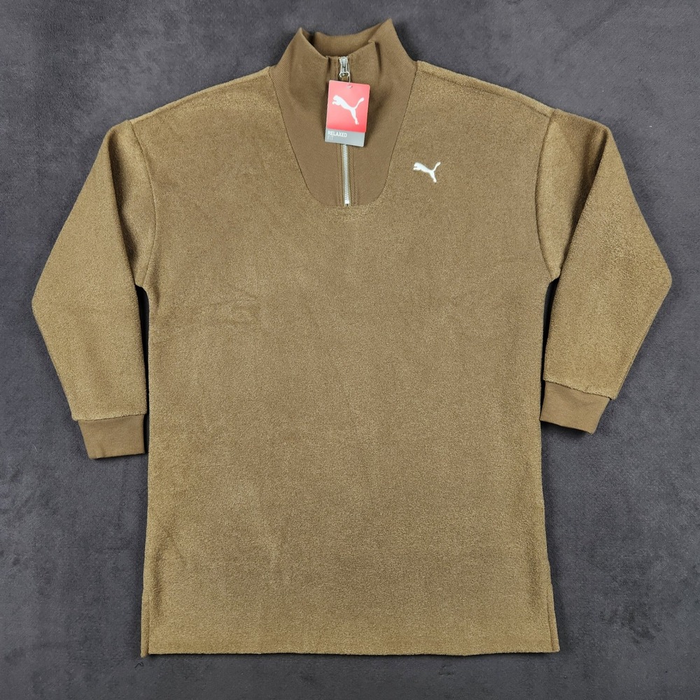 Puma HER Winterized 1/2 Zip Sweatshirt‎ Womens Large Chocolate Chip Brown 676009